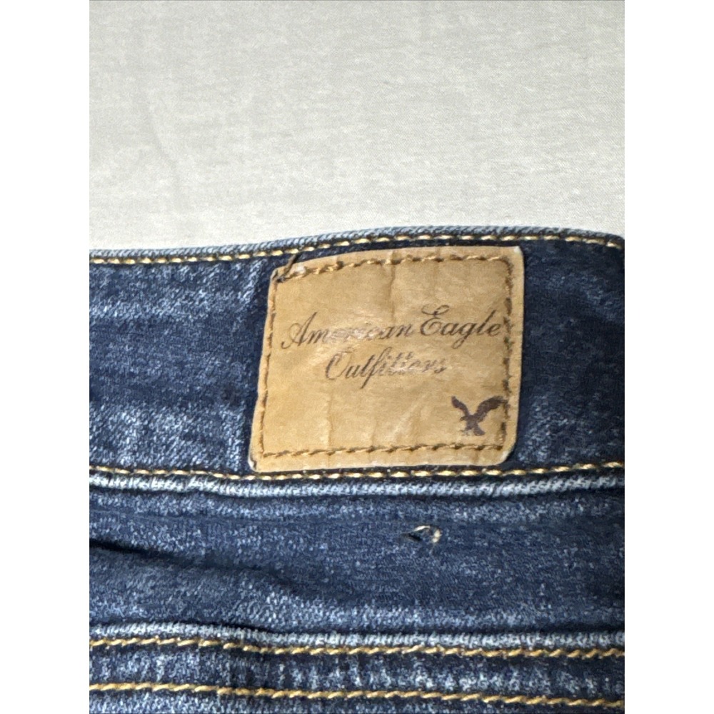 American Eagle Women Medium Wash Super Stretch Skinny Leg Denim Blue Jeans 2 Reg - Picture 13 of 16
